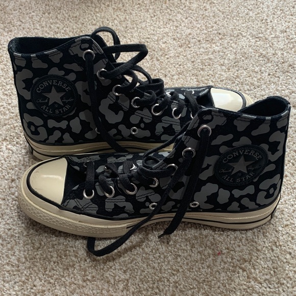 Converse Shoes - Converse Black and Cream Floral High-Tops